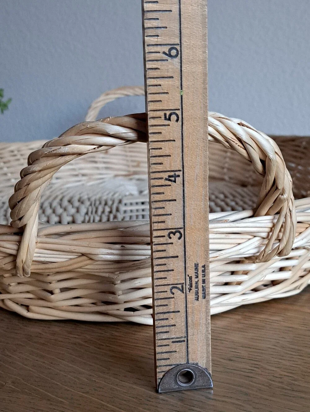 Oval Wicker Tray Basket with Handles Natural Tone